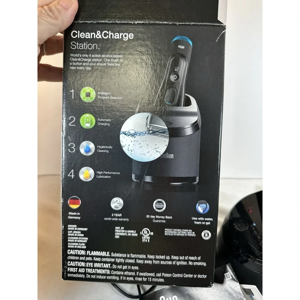 Braun Series 5 5190cc Electric Shaver Razor Body & Clean Station - NO BLADE HEAD